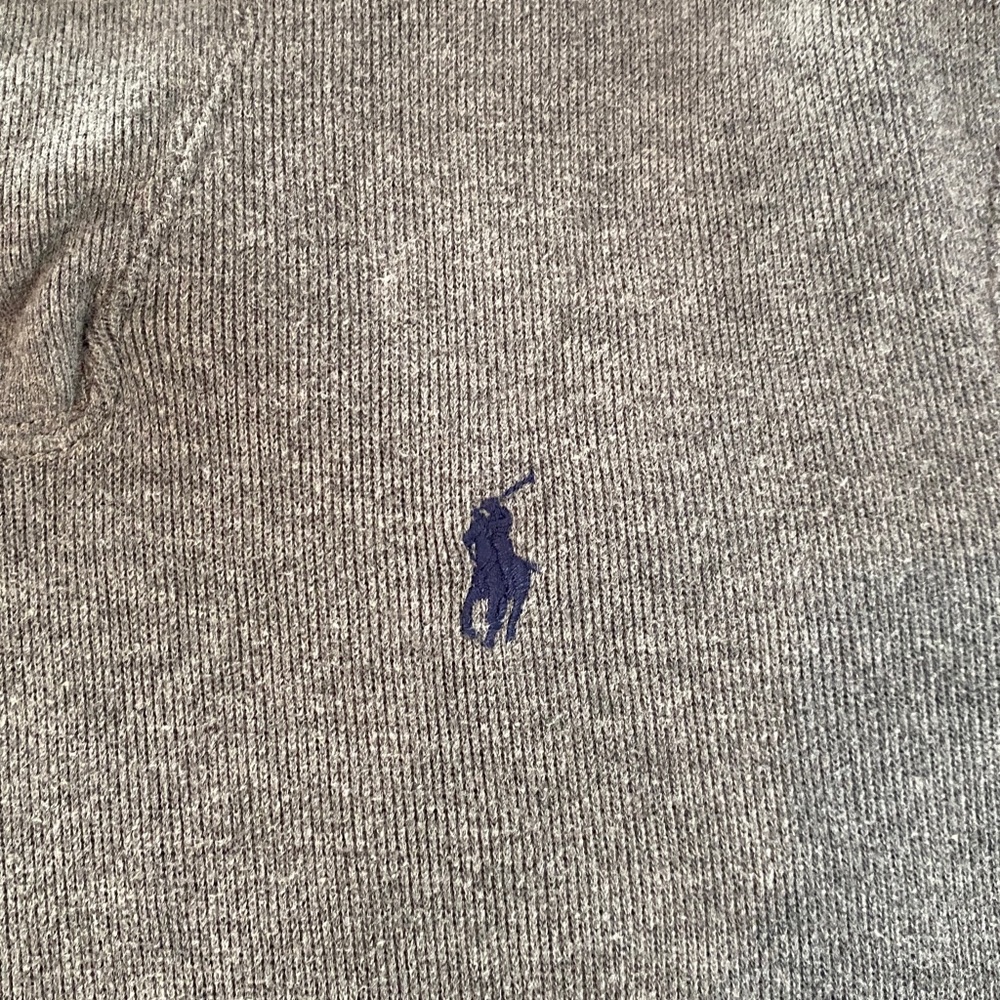 POLO RALPH LAUREN LUXURY JERSEY SHAWL-COLLAR PULLOVER GRAY MENS SZ Medium - Picture 5 of 9